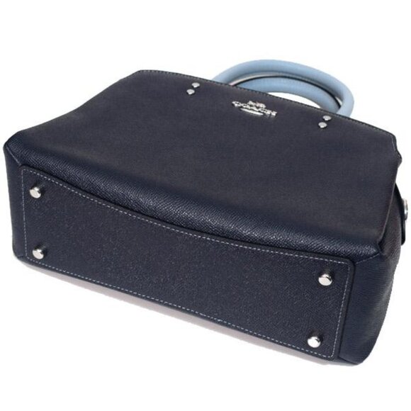 COACH Midnight and Light Blue Leather Mini Lillie Crossbody Silver Accents NWT - Picture 3 of 10